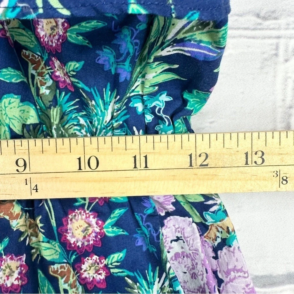 Janie and Jack NWT Floral Halter Romper Blueprint Floral Girls Size 12 Tropical